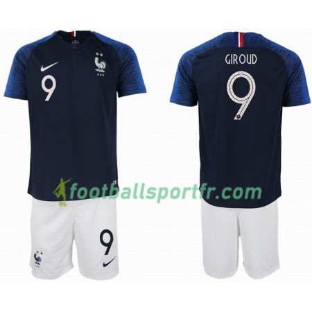 Tenue France GIROUD 9 2 star Enfant Domicile Coupe du monde 2018 Maillot de Foot